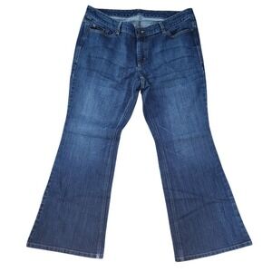 The Diva Women's Jeans Low Waist Flare Stretch Blue Denim Size 20  B52